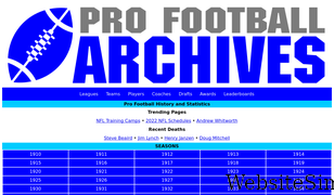 profootballarchives.com Screenshot
