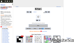 puzzle-hitori.com Screenshot