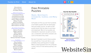puzzles-to-print.com Screenshot