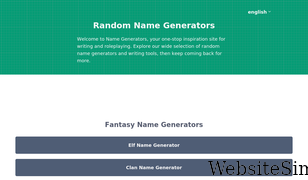 randomnamegenerators.com Screenshot