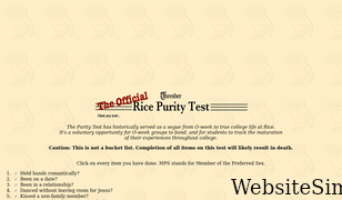 ricepuritytest.com Screenshot