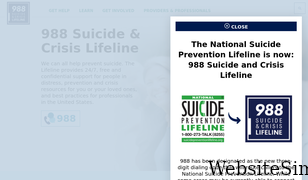 suicidepreventionlifeline.org Screenshot