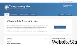 transparenzregister.de Screenshot