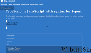 typescriptlang.org Screenshot