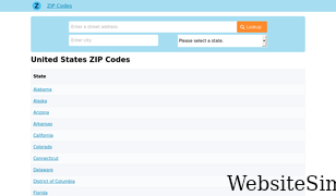 zipcodes-us.com Screenshot